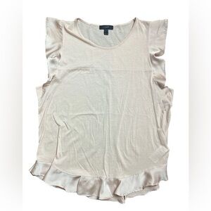 J. Crew Womens Pink Flutter Sleeveless Top Blouse Size L